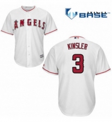 Mens Majestic Los Angeles Angels of Anaheim 3 Ian Kinsler Replica White Home Cool Base MLB Jersey 