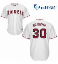 Mens Majestic Los Angeles Angels of Anaheim 30 Nolan Ryan Replica White Home Cool Base MLB Jersey