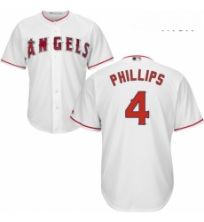Mens Majestic Los Angeles Angels of Anaheim 4 Brandon Phillips Replica White Home Cool Base MLB Jersey 