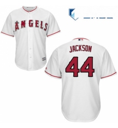 Mens Majestic Los Angeles Angels of Anaheim 44 Reggie Jackson Replica White Home Cool Base MLB Jersey