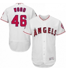 Mens Majestic Los Angeles Angels of Anaheim 46 Blake Wood White Home Flex Base Collection 2018 World Series Jersey 