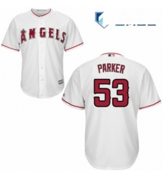Mens Majestic Los Angeles Angels of Anaheim 53 Blake Parker Replica White Home Cool Base MLB Jersey 