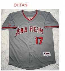 Mens Majetic Los Angeles Angels 17 Shohei Ohtani Gray Road Stitched Baseball Jersey