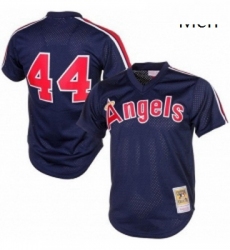 Mens Mitchell and Ness 1984 Los Angeles Angels of Anaheim 44 Reggie Jackson Authentic Navy Blue Throwback MLB Jersey