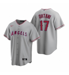 Mens Nike Los Angeles Angels 17 Shohei Ohtani Gray Road Stitched Baseball Jersey