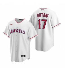 Mens Nike Los Angeles Angels 17 Shohei Ohtani White Home Stitched Baseball Jersey