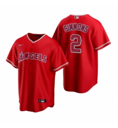 Mens Nike Los Angeles Angels 2 Andrelton Simmons Red Alternate Stitched Baseball Jerse
