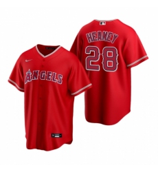 Mens Nike Los Angeles Angels 28 Andrew Heaney Red Alternate Stitched Baseball Jersey