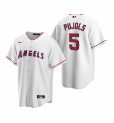 Mens Nike Los Angeles Angels 5 Albert Pujols White Home Stitched Baseball Jerse
