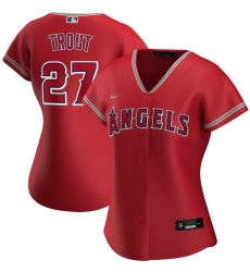 Los Angeles Angels 27 Mike Trout Nike Women Alternate 2020 MLB Player Jersey Red