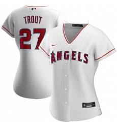 Los Angeles Angels 27 Mike Trout Nike Women Home 2020 MLB Player Jersey White