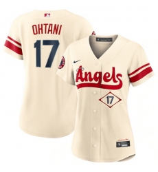 Women Los Angeles Angels 17 Shohei Ohtani 2022 Cream City Connect Stitched Baseball Jersey
