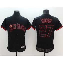 Women Los Angeles Angels 27 Mike Trout Black Fashion Stitched Baseball Jersey