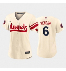 Women Los Angeles Angels 6 Anthony Rendon 2022 Cream City Connect Stitched Baseball Jersey 28Run Small 2