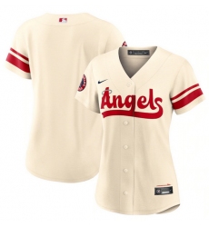 Women Los Angeles Angels Blank 2022 Cream City Connect Stitched Baseball Jersey 28Run Small 2