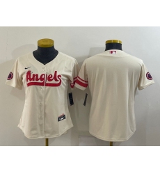 Women's Los Angeles Angels Blank Cream 2022 City Connect Cool Base Stitched Jersey