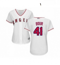 Womens Los Angeles Angels of Anaheim 41 Justin Bour Replica White Home Cool Base Baseball Jersey 