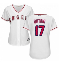 Womens Majestic Los Angeles Angels of Anaheim 17 Shohei Ohtani Replica White Home Cool Base MLB Jersey 