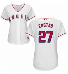 Womens Majestic Los Angeles Angels of Anaheim 27 Darin Erstad Authentic White Home Cool Base MLB Jersey 
