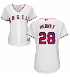 Womens Majestic Los Angeles Angels of Anaheim 28 Andrew Heaney Replica White Home Cool Base MLB Jersey