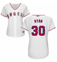 Womens Majestic Los Angeles Angels of Anaheim 30 Nolan Ryan Replica White Home Cool Base MLB Jersey