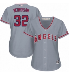 Womens Majestic Los Angeles Angels of Anaheim 32 Cam Bedrosian Replica Grey Road Cool Base MLB Jersey 