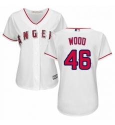 Womens Majestic Los Angeles Angels of Anaheim 46 Blake Wood Authentic White Home Cool Base MLB Jersey 