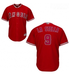 Angels #9 Tommy La Stella Red Cool Base Stitched Youth Baseball Jersey