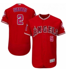 Youth Majestic Los Angeles Angels of Anaheim 2 Andrelton Simmons Authentic Red Alternate Cool Base MLB Jersey