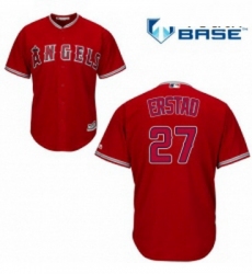 Youth Majestic Los Angeles Angels of Anaheim 27 Darin Erstad Authentic Red Alternate Cool Base MLB Jersey 