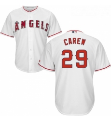 Youth Majestic Los Angeles Angels of Anaheim 29 Rod Carew Replica White Home Cool Base MLB Jersey