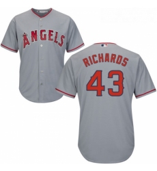Youth Majestic Los Angeles Angels of Anaheim 43 Garrett Richards Replica Grey Road Cool Base MLB Jersey