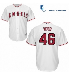 Youth Majestic Los Angeles Angels of Anaheim 46 Blake Wood Authentic White Home Cool Base MLB Jersey 