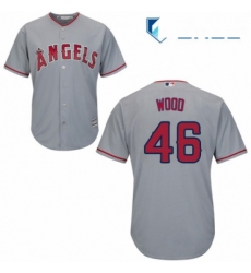 Youth Majestic Los Angeles Angels of Anaheim 46 Blake Wood Replica Grey Road Cool Base MLB Jersey 