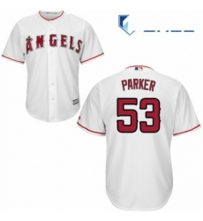 Youth Majestic Los Angeles Angels of Anaheim 53 Blake Parker Replica White Home Cool Base MLB Jersey 
