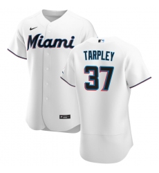 Men Miami Marlins 37 Stephen Tarpley Men Nike White Home 2020 Flex Base Player MLB Jersey