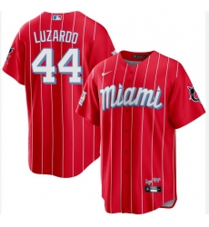Men Miami Marlins 44 Jesus Luzardo Red Flex Base Stitched Baseball Jersey