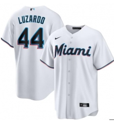 Men Miami Marlins 44 Jesus Luzardo White Flex Base Stitched Baseball Jersey