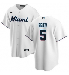 Men Miami Marlins 5 Jon Berti White Cool Base Stitched Baseball Jersey
