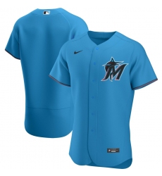Men Miami Marlins Men Nike Blue Alternate 2020 Flex Base Team MLB Jersey