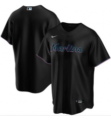 Men Miami Marlins Nike Black Blank Jersey