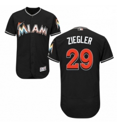 Mens Majestic Miami Marlins 29 Brad Ziegler Black Alternate Flex Base Authentic Collection MLB Jersey