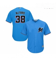 Mens Miami Marlins 38 Jorge Alfaro Replica Blue Alternate 1 Cool Base Baseball Jersey 