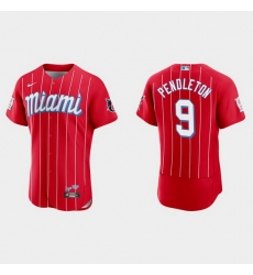 Miami Marlins 9 Terry Pendleton Men Nike 2021 City Connect Authentic MLB Jersey Red