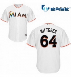 Youth Majestic Miami Marlins 64 Nick Wittgren Replica White Home Cool Base MLB Jersey 
