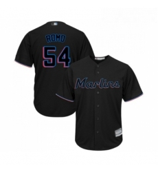 Youth Miami Marlins 54 Sergio Romo Replica Black Alternate 2 Cool Base Baseball Jersey 