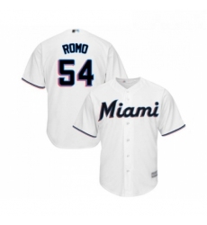 Youth Miami Marlins 54 Sergio Romo Replica White Home Cool Base Baseball Jersey 