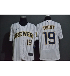 Brewers 19 Robin Yount White 2020 Nike Flexbase Jersey
