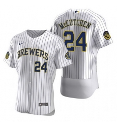 Men Milwaukee Brewers 24 Andrew McCutchen White Flex Base Stitched MLB jersey