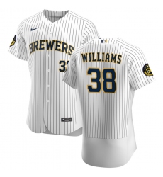 Men Milwaukee Brewers 38 Devin Williams Men Nike White Home 2020 Flex Base Player MLB Jersey